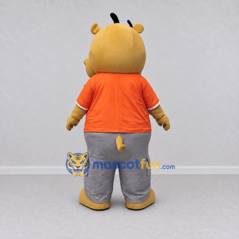 Custom Yellow Orange and Gray Hippo in T Shirt Mascot Costume Adult Full Body Suit for School Events Custom Yellow Orange and Gray Hippo in T Shirt Mascot Costume Adult Full Body Suit for School Events