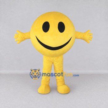 Custom Yellow Smiley Face Mascot Costume Adult Full Body Suit for Community Events