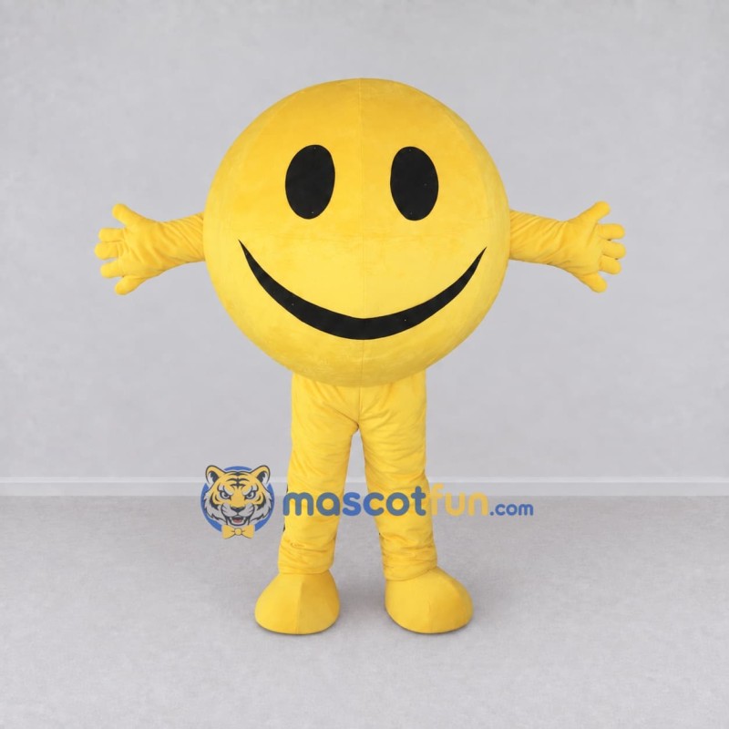 Custom Yellow Smiley Face Mascot Costume Adult Full Body Suit for Community Events Custom Yellow Smiley Face Mascot Costume Adult Full Body Suit for Community Events