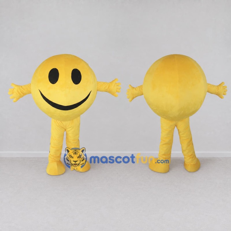 Custom Yellow Smiley Face Mascot Costume Adult Full Body Suit for Community Events Custom Yellow Smiley Face Mascot Costume Adult Full Body Suit for Community Events