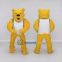 Custom Yellow and White Muscular Bear in Tank Top Mascot Costume Adult Full Body Suit for Sports Events