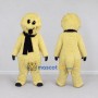Custom Cream and Black Shaggy Dog with Scarf Mascot Costume Adult Full Body Suit for Winter Events