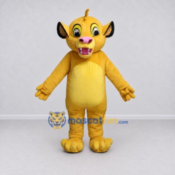 Custom Yellow Lion Cub Mascot Costume Adult Full Body Suit for School Events Custom Yellow Lion Cub Mascot Costume Adult Full Body Suit for School Events