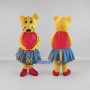 Custom Yellow Pink and Blue Hippo in Skirt Mascot Costume Adult Full Body Suit for Dance Events