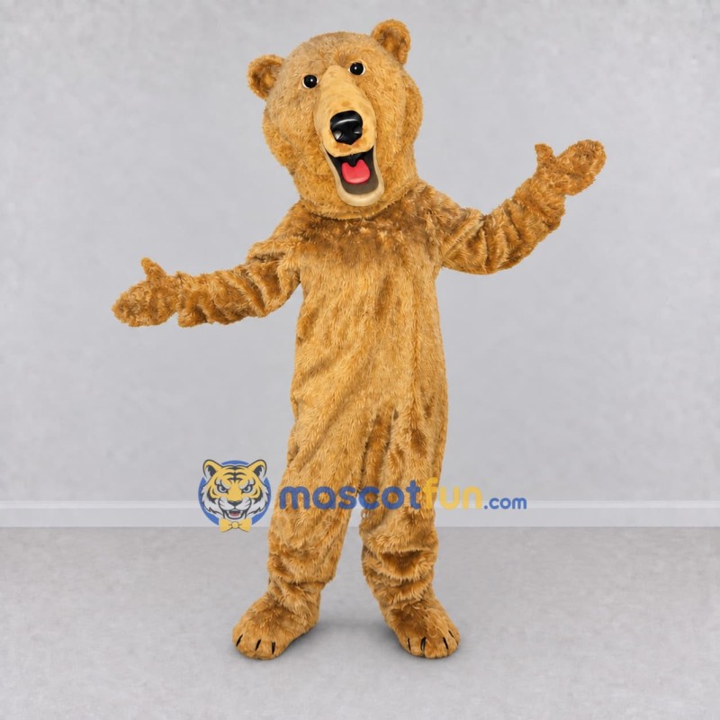 Custom Golden Brown Bear Mascot Costume Adult Full Body Suit for School Events Custom Golden Brown Bear Mascot Costume Adult Full Body Suit for School Events
