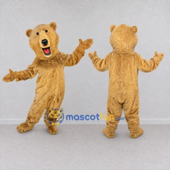 Custom Golden Brown Bear Mascot Costume Adult Full Body Suit for School Events
