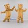 Custom Golden Brown Bear Mascot Costume Adult Full Body Suit for School Events