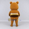 Custom Brown and Yellow Bear with Burger Outfit Mascot Costume Adult Full Body Suit for Food Festivals