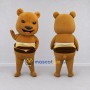 Custom Brown and Yellow Bear with Burger Outfit Mascot Costume Adult Full Body Suit for Food Festivals