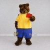 Custom Brown Yellow and Blue Bear in Sportswear Mascot Costume Adult Full Body Suit for Sports Events Custom Brown Yellow and Blue Bear in Sportswear Mascot Costume Adult Full Body Suit for Sports Events