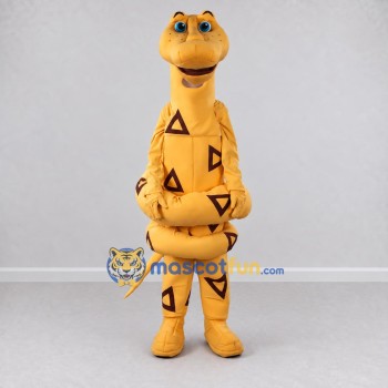 Custom Yellow and Brown Snake Mascot Costume Adult Full Body Suit for Wildlife Events