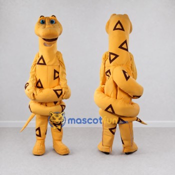 Custom Yellow and Brown Snake Mascot Costume Adult Full Body Suit for Wildlife Events