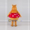 Custom Orange and Red Hippo in Polka Dot Skirt Mascot Costume Adult Full Body Suit for Dance Events Custom Orange and Red Hippo in Polka Dot Skirt Mascot Costume Adult Full Body Suit for Dance Events