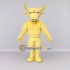 Custom Cream Yellow Muscular Bull Mascot Costume Adult Full Body Suit for Sports Events