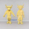 Custom Cream Yellow Muscular Bull Mascot Costume Adult Full Body Suit for Sports Events