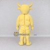 Custom Cream Yellow Muscular Bull Mascot Costume Adult Full Body Suit for Sports Events