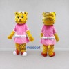 Custom Yellow and Pink Tiger in Dress Mascot Costume Adult Full Body Suit for School Events Custom Yellow and Pink Tiger in Dress Mascot Costume Adult Full Body Suit for School Events