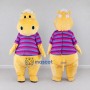 Custom Yellow Pink and Blue Hippo in Striped Shirt Mascot Costume Adult Full Body Suit for School Events