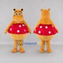 Custom Orange and Red Hippo in Polka Dot Skirt Mascot Costume Adult Full Body Suit for Dance Events
