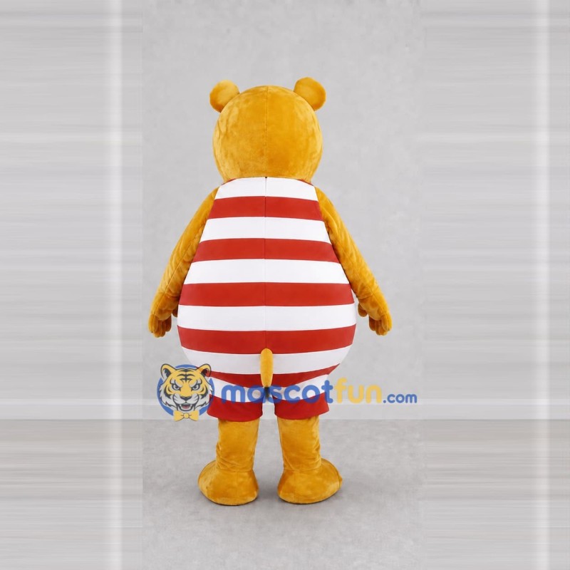 Custom Yellow Red and White Hippo in Striped Outfit Mascot Costume Adult Full Body Suit for School Events Custom Yellow Red and White Hippo in Striped Outfit Mascot Costume Adult Full Body Suit for School Events