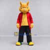 Custom Yellow Red and Black Rhino in Jacket Mascot Costume Adult Full Body Suit for School Events Custom Yellow Red and Black Rhino in Jacket Mascot Costume Adult Full Body Suit for School Events