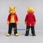 Custom Yellow Red and Black Rhino in Jacket Mascot Costume Adult Full Body Suit for School Events