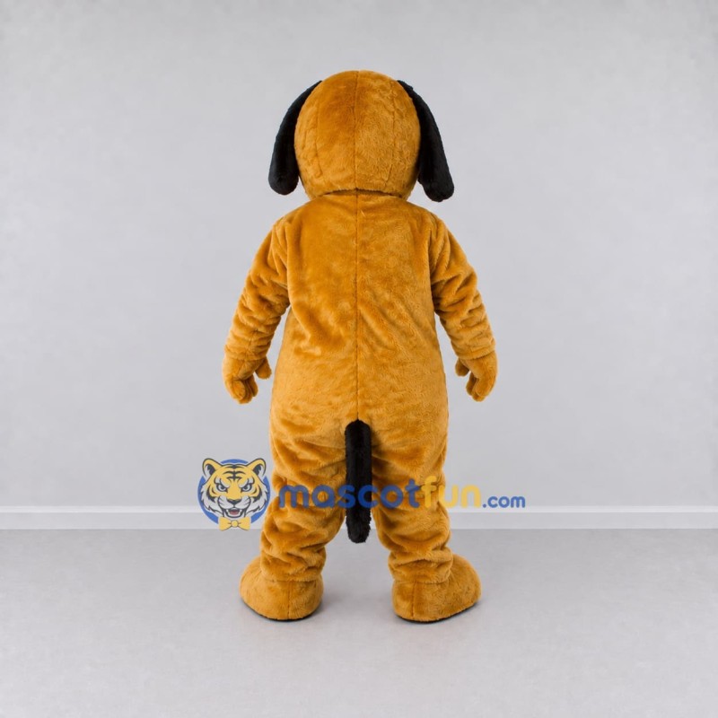 Custom Golden Brown and Black Dog Mascot Costume Adult Full Body Suit for Community Events