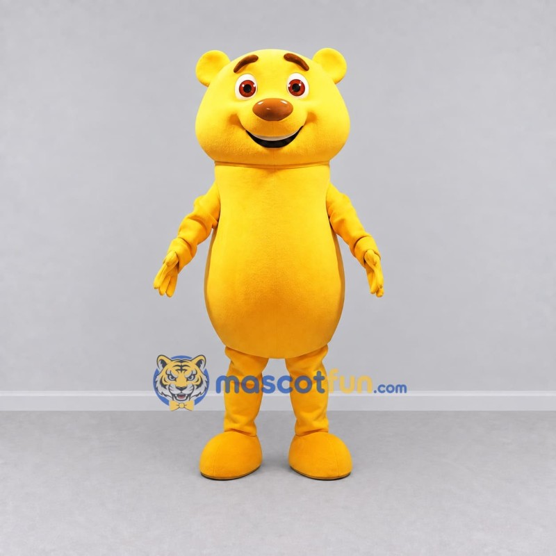 Custom Yellow Bear Mascot Costume Adult Full Body Suit for School Events Custom Yellow Bear Mascot Costume Adult Full Body Suit for School Events