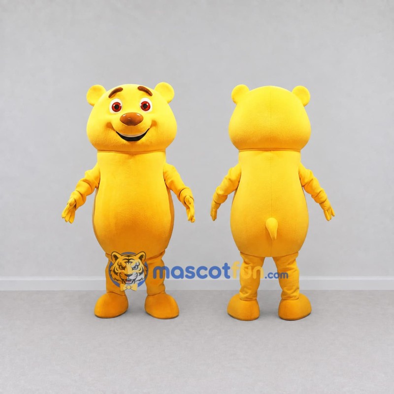 Custom Yellow Bear Mascot Costume Adult Full Body Suit for School Events Custom Yellow Bear Mascot Costume Adult Full Body Suit for School Events