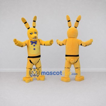 Custom Yellow and Purple Robot Rabbit Mascot Costume Adult Full Body Suit for Theme Parties