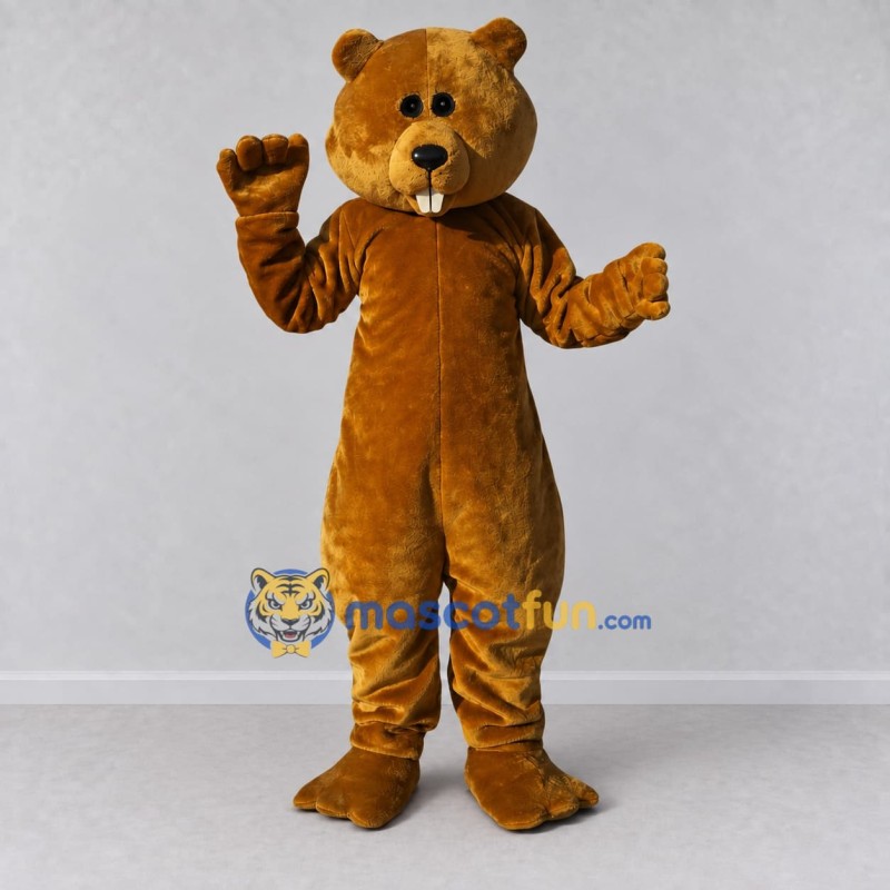 Custom Brown Beaver Mascot Costume Adult Full Body Suit for Wildlife Events Custom Brown Beaver Mascot Costume Adult Full Body Suit for Wildlife Events