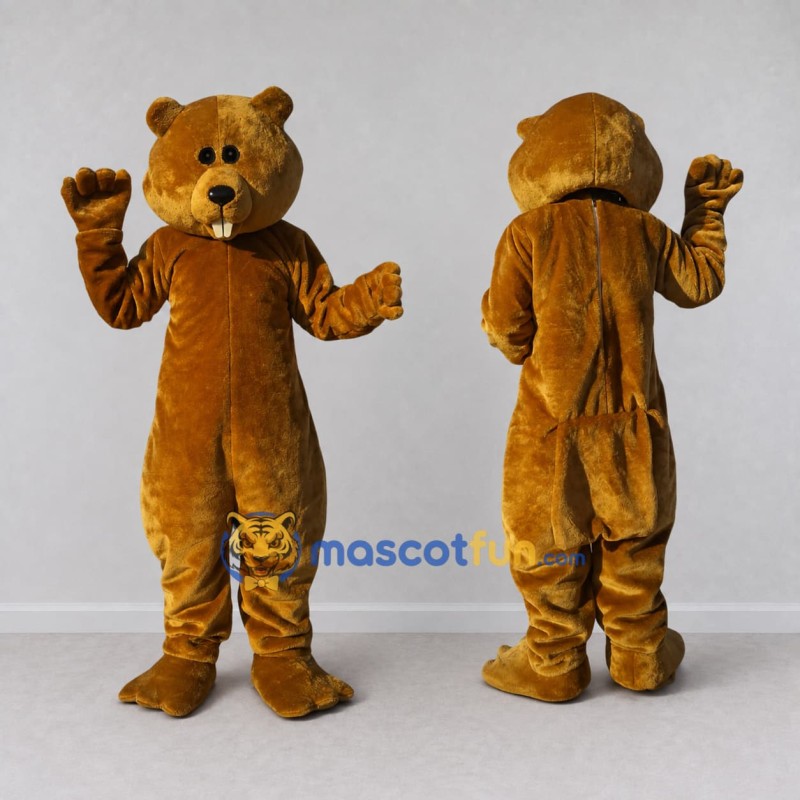 Custom Brown Beaver Mascot Costume Adult Full Body Suit for Wildlife Events Custom Brown Beaver Mascot Costume Adult Full Body Suit for Wildlife Events