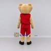 Custom Tan and Red Saber Toothed Cat in Sportswear Mascot Costume Adult Full Body Suit for Sports Events
