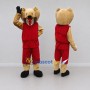 Custom Tan and Red Saber Toothed Cat in Sportswear Mascot Costume Adult Full Body Suit for Sports Events