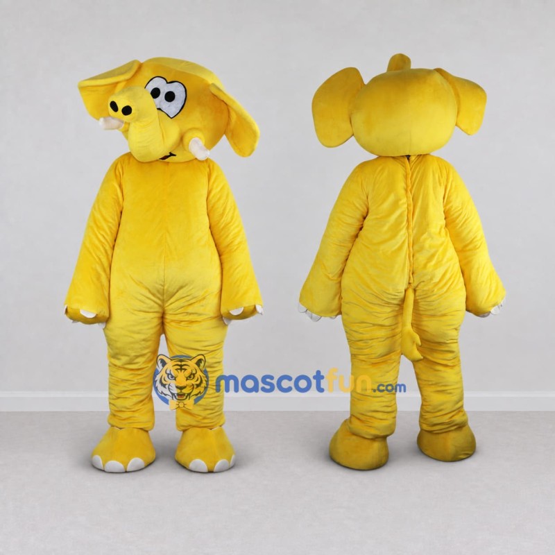 Custom Yellow Elephant Mascot Costume Adult Full Body Suit for School Events Custom Yellow Elephant Mascot Costume Adult Full Body Suit for School Events