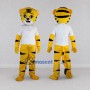 Custom Yellow Black and White Tiger in T Shirt Mascot Costume Adult Full Body Suit for School Events