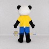 Custom Black White and Yellow Panda in T Shirt Mascot Costume Adult Full Body Suit for School Events Custom Black White and Yellow Panda in T Shirt Mascot Costume Adult Full Body Suit for School Events