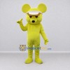 Custom Lime Yellow and White Mouse in Visor Mascot Costume Adult Full Body Suit for Sports Events Custom Lime Yellow and White Mouse in Visor Mascot Costume Adult Full Body Suit for Sports Events