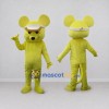 Custom Lime Yellow and White Mouse in Visor Mascot Costume Adult Full Body Suit for Sports Events Custom Lime Yellow and White Mouse in Visor Mascot Costume Adult Full Body Suit for Sports Events