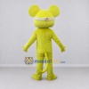 Custom Lime Yellow and White Mouse in Visor Mascot Costume Adult Full Body Suit for Sports Events Custom Lime Yellow and White Mouse in Visor Mascot Costume Adult Full Body Suit for Sports Events