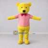Custom Yellow and Pink Teddy Bear in Shirt Mascot Costume Adult Full Body Suit for School Events Custom Yellow and Pink Teddy Bear in Shirt Mascot Costume Adult Full Body Suit for School Events