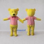 Custom Yellow and Pink Teddy Bear in Shirt Mascot Costume Adult Full Body Suit for School Events