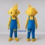 Custom Yellow and Blue Cartoon Boy in Overalls Mascot Costume Adult Full Body Suit for School Events