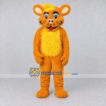 Custom Orange and Yellow Big Cat Cub Mascot Costume Adult Full Body Suit for School Events Custom Orange and Yellow Big Cat Cub Mascot Costume Adult Full Body Suit for School Events