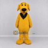 Custom Golden Yellow and Black Dog with Bandana Mascot Costume Adult Full Body Suit for Community Events Custom Golden Yellow and Black Dog with Bandana Mascot Costume Adult Full Body Suit for Community Events