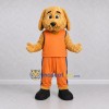 Custom Golden Brown and Orange Dog in Sportswear Mascot Costume Adult Full Body Suit for Sports Events Custom Golden Brown and Orange Dog in Sportswear Mascot Costume Adult Full Body Suit for Sports Events