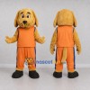 Custom Golden Brown and Orange Dog in Sportswear Mascot Costume Adult Full Body Suit for Sports Events Custom Golden Brown and Orange Dog in Sportswear Mascot Costume Adult Full Body Suit for Sports Events