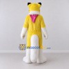 Custom Yellow White and Pink Fox with Scarf Mascot Costume Adult Full Body Suit for Winter Events Custom Yellow White and Pink Fox with Scarf Mascot Costume Adult Full Body Suit for Winter Events