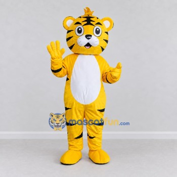 Custom Yellow Black and White Tiger Mascot Costume Adult Full Body Suit for School Events Custom Yellow Black and White Tiger Mascot Costume Adult Full Body Suit for School Events