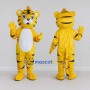 Custom Yellow Black and White Tiger Mascot Costume Adult Full Body Suit for School Events